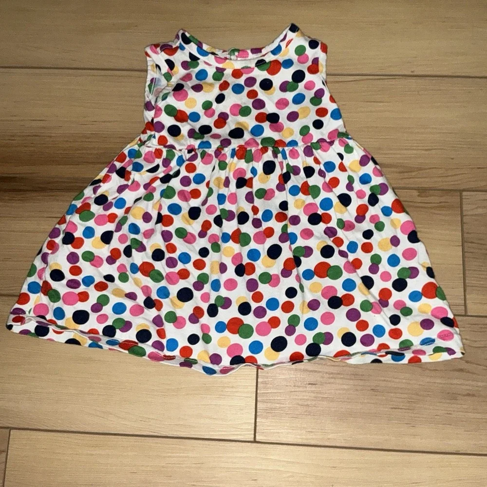 Hanna Andersson Dotted Dress Size 70‎ 6-12 Months Baby Girl Rainbow Colorful